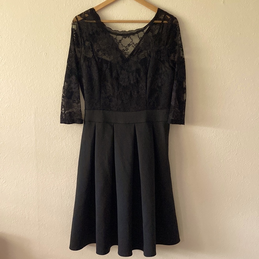 Black Cocktail Dress Lacey And Smooth- New With Tags